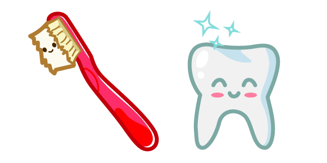 Cute Toothbrush and Toothcustom cursor pack