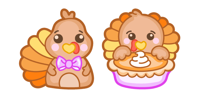 Cute Turkey and Piecustom cursor pack