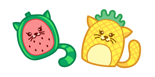 Cute Watermelon and Pineapple Catscustom cursor pack