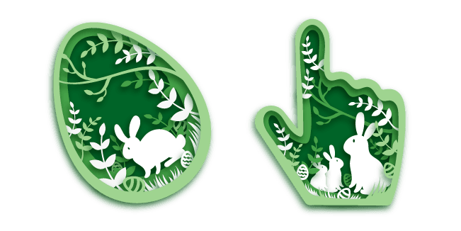 Easter Bunny in Forest Paper Cutcustom cursor pack