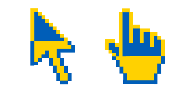 Freedom Blue and Energizing Yellow Pixelcustom cursor pack