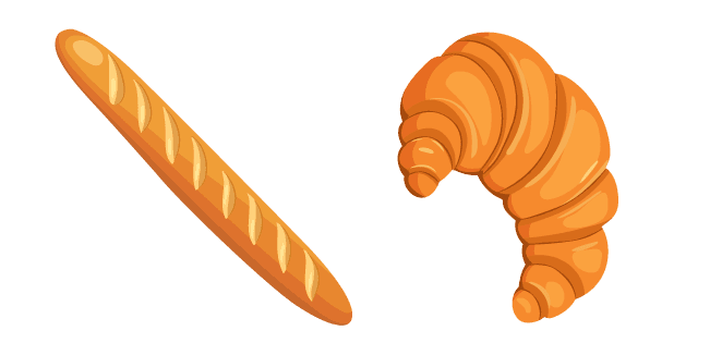 French Baguette and Croissantcustom cursor pack