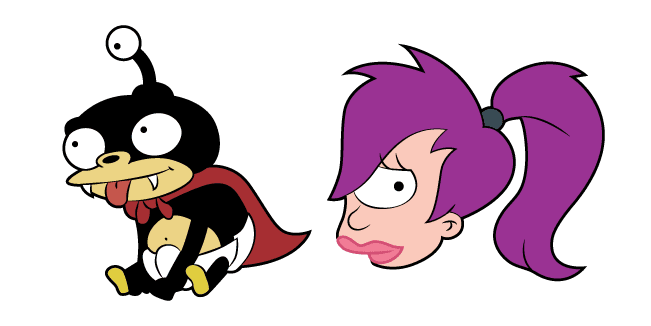 Futurama Turanga Leela and Nibblercustom cursor pack