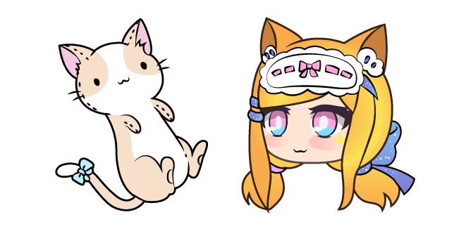 Gacha Life Senpaibuns and Kitty Plushiecustom cursor pack