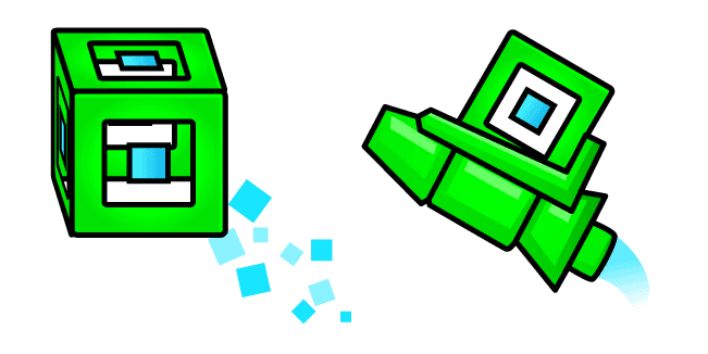 Geometry Dash 3D Player Cube and Shipcustom cursor pack