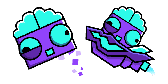 Geometry Dash Brainpower and Ship 27custom cursor pack