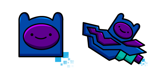 Geometry Dash Cube 108 and Ship 27custom cursor pack