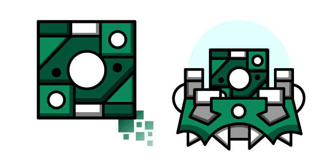 Geometry Dash Cube 117 and UFO 34custom cursor pack