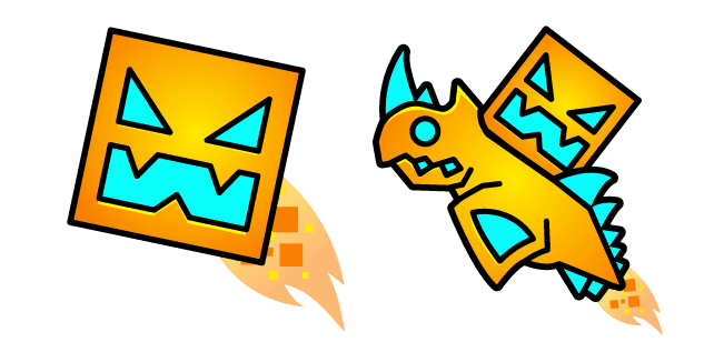 Geometry Dash Cube 12 and Ship 16custom cursor pack