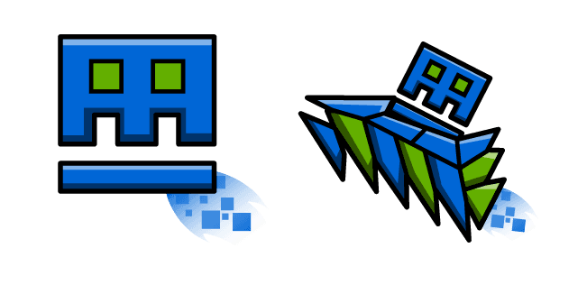 Geometry Dash Cube 5 and Ship 5custom cursor pack