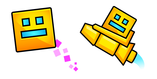 Geometry Dash Player Cube and Shipcustom cursor pack