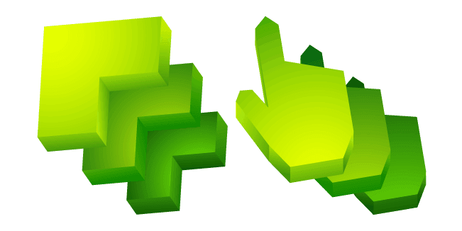 Green Abstract 3Dcustom cursor pack