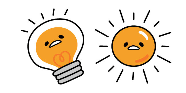 Gudetama Sun and Light Bulbcustom cursor pack