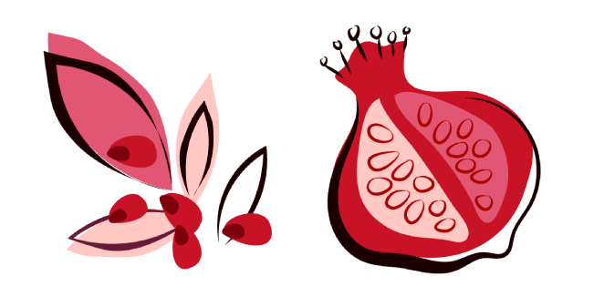 Hand-Drawn Pomegranate custom cursor pack