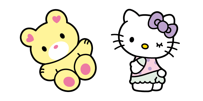 Hello Kitty and Teddy Bearcustom cursor pack