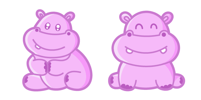 Kawaii Pink Hippopotamuscustom cursor pack