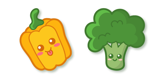 Kawaii Yellow Pepper and Broccolicustom cursor pack