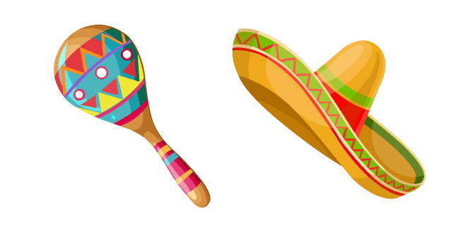 Mexico Maraca and Sombrerocustom cursor pack