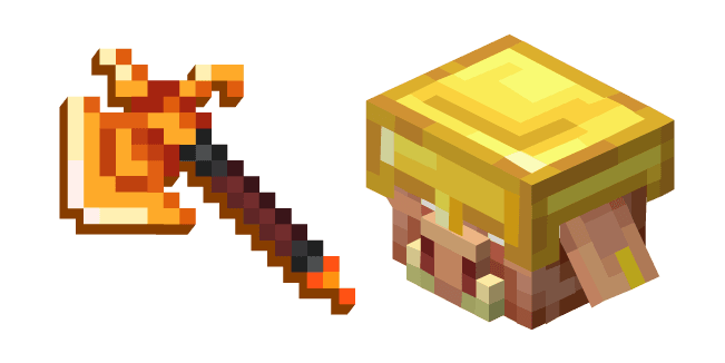 Minecraft Armored Piglin and Firebrandcustom cursor pack