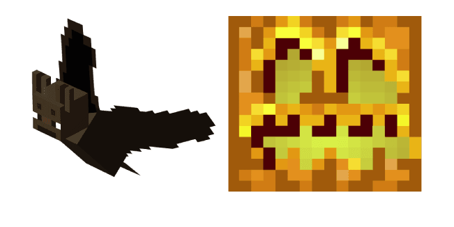 Minecraft Bat and Pumpkin Headcustom cursor pack