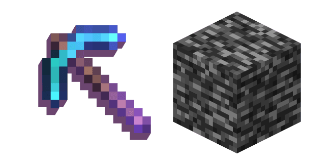 Minecraft Bedrock and Enchanted Diamond Pickaxecustom cursor pack