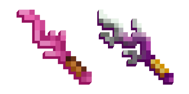 Minecraft Coral Blade and Sponge Strikercustom cursor pack