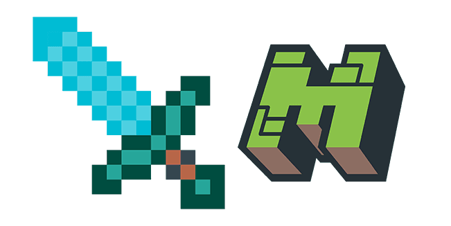 Minecraft Diamond Sword & Logocustom cursor pack