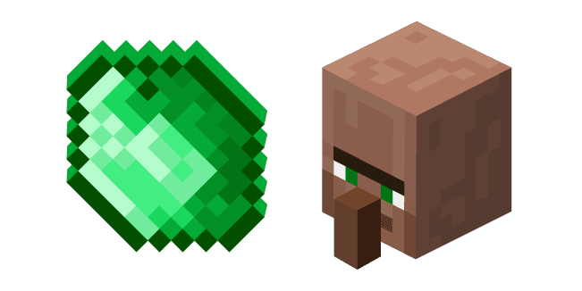 Minecraft Emerald and Villagercustom cursor pack