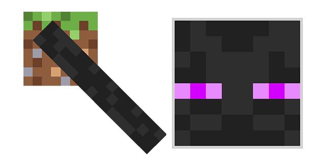 Minecraft Enderman with Earth Blockcustom cursor pack