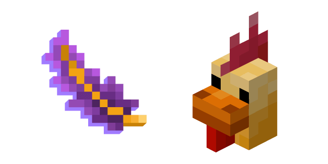 Minecraft Fancy Chicken and Fancy Feathercustom cursor pack