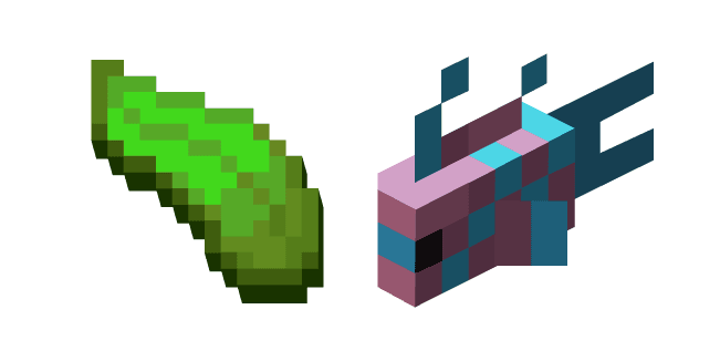 Minecraft Kelp and LightBlue-Pink Spotty Fishcustom cursor pack