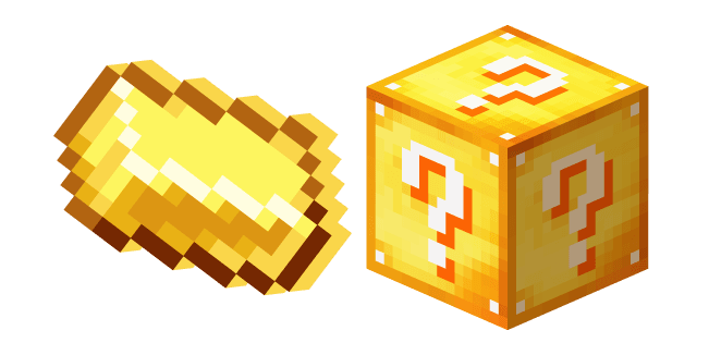 Minecraft Lucky Block and Gold Ingotcustom cursor pack