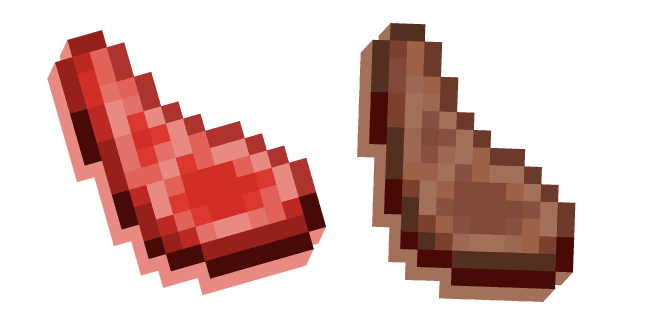 Minecraft Mutton Raw and Cookedcustom cursor pack