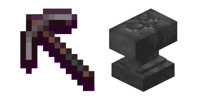 Minecraft Pickaxe and Anvilcustom cursor pack