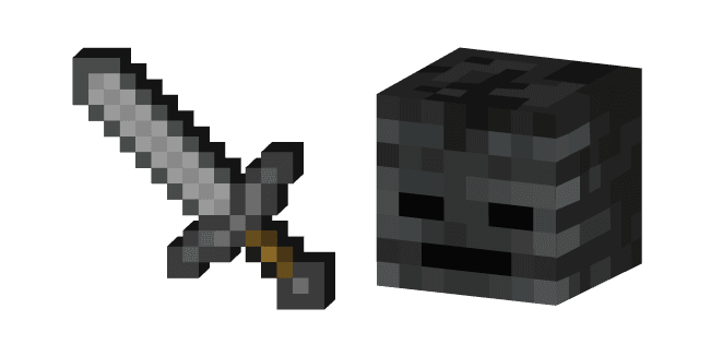 Minecraft Stone Sword and Wither Skeletoncustom cursor pack