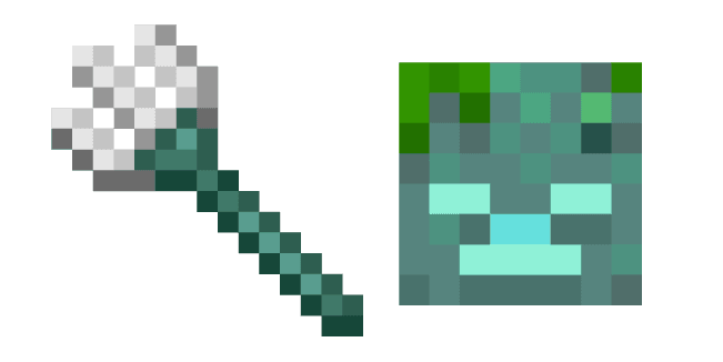 Minecraft Trident and Drownedcustom cursor pack