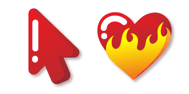 Minimal Gradient Red Heart In Flamescustom cursor pack