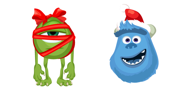 Monsters Inc. Christmas Wazowski and Sulleycustom cursor pack