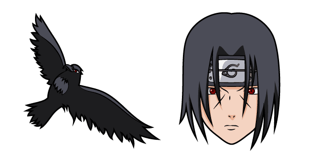 Naruto Itachi Uchiha and Crowcustom cursor pack