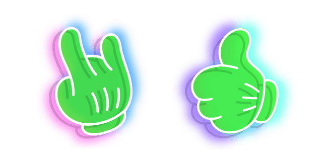 Neon Alien Handscustom cursor pack