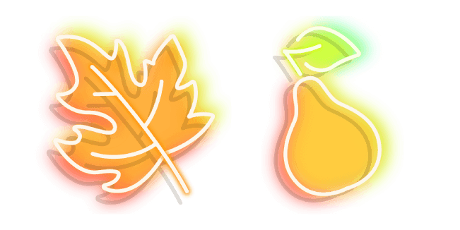 Neon Autumn Leaflet and Pearcustom cursor pack