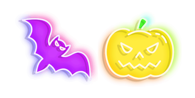 Neon Bat and Jack-o'-Lanterncustom cursor pack