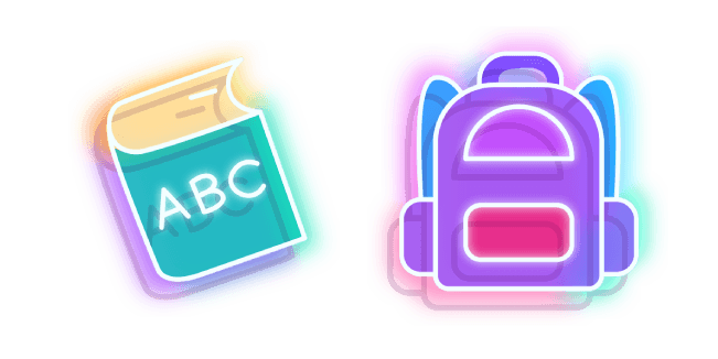 Neon Book and Backpackcustom cursor pack