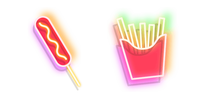 Neon Corn Dog and French Friescustom cursor pack