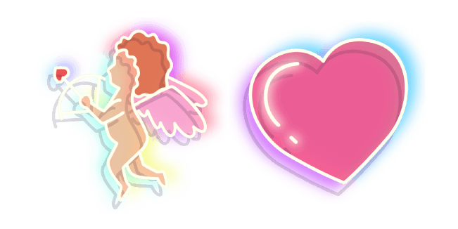 Neon Cupid and Heartcustom cursor pack