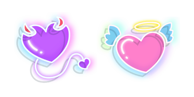 Neon Devil and Angel Heartcustom cursor pack