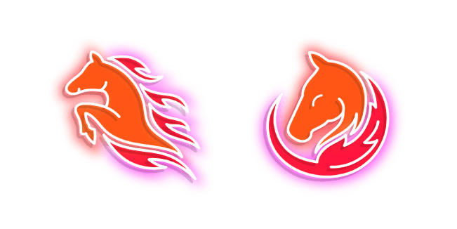 Neon Fire Horsecustom cursor pack