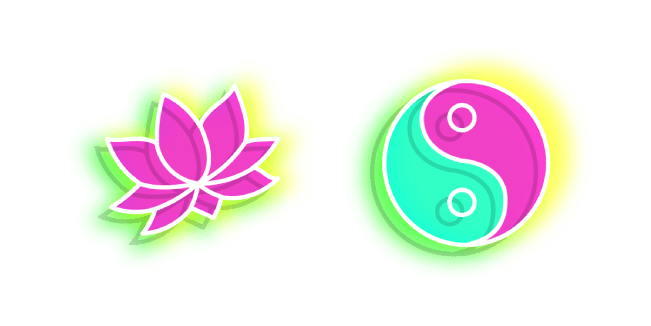 Neon Lotus and Yin Yangcustom cursor pack