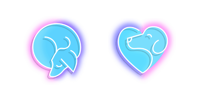 Neon Love Dogscustom cursor pack