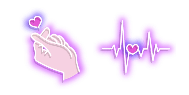 Neon Love Hand and Heart Beatscustom cursor pack